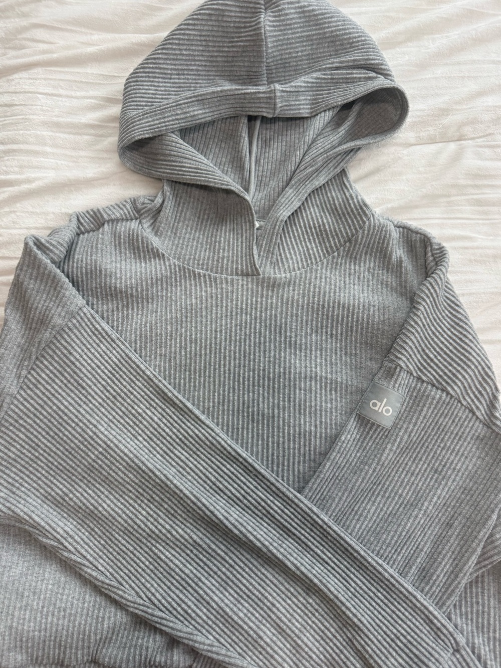 Alo Grey Ribbed Sweat Set - Picture 4 of 4